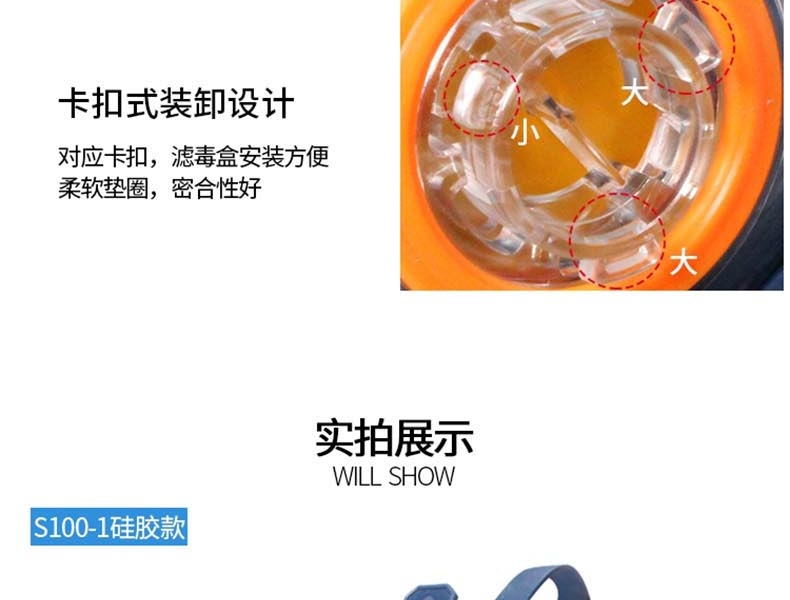 思創ST-S100-1硅膠球面防毒面具圖片13