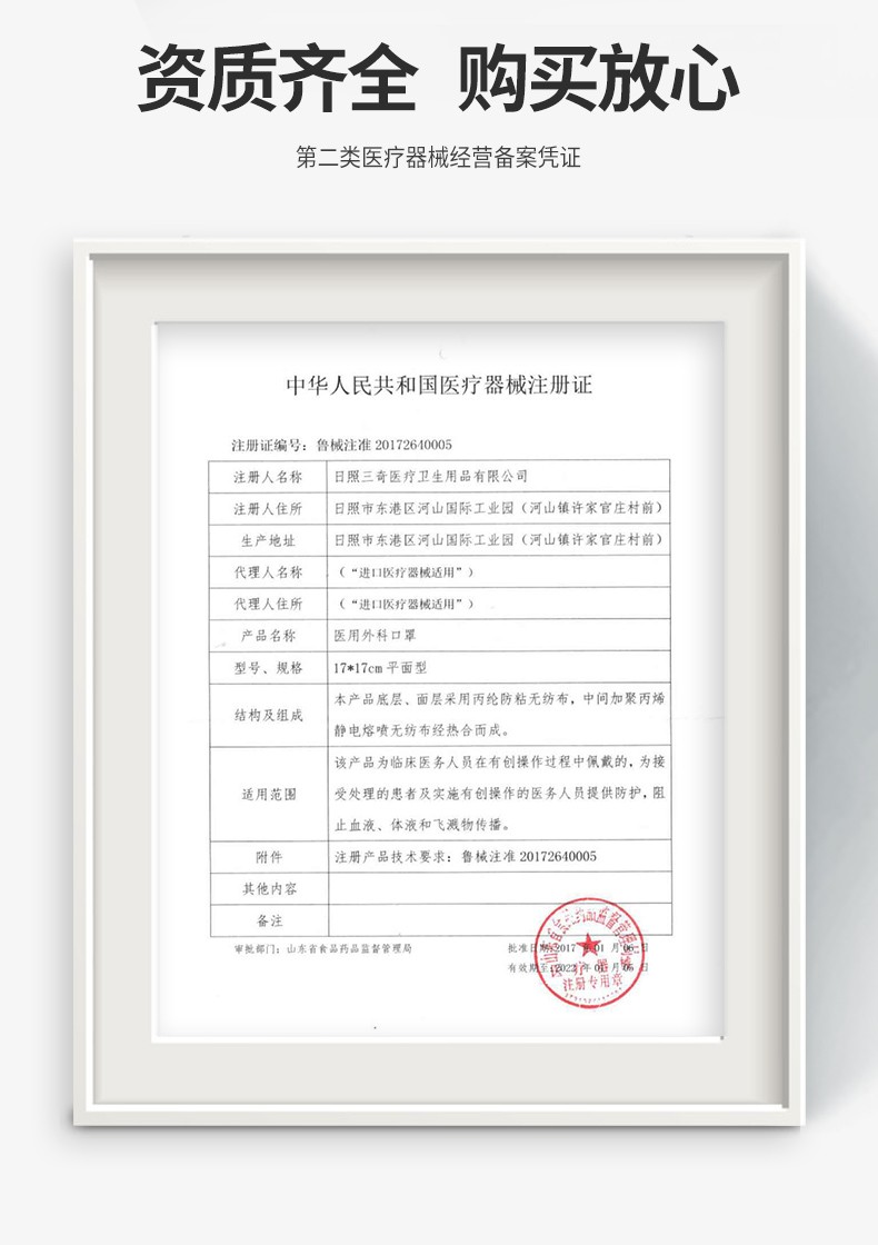 三奇醫用外科口罩圖片3