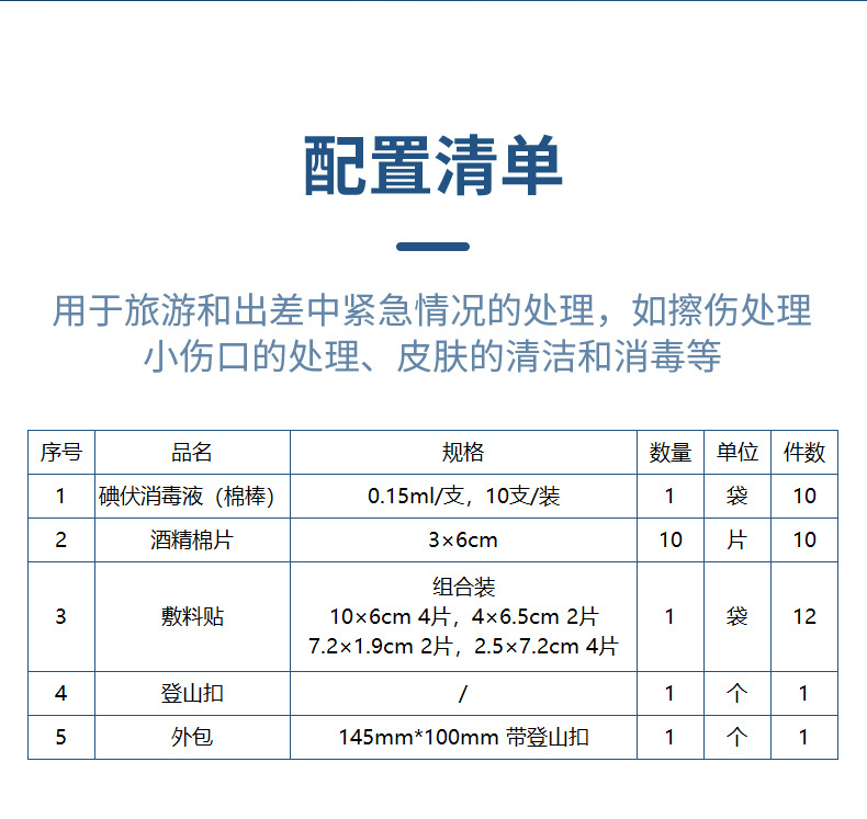 藍帆醫療CL-B001差旅便攜急救包圖片4