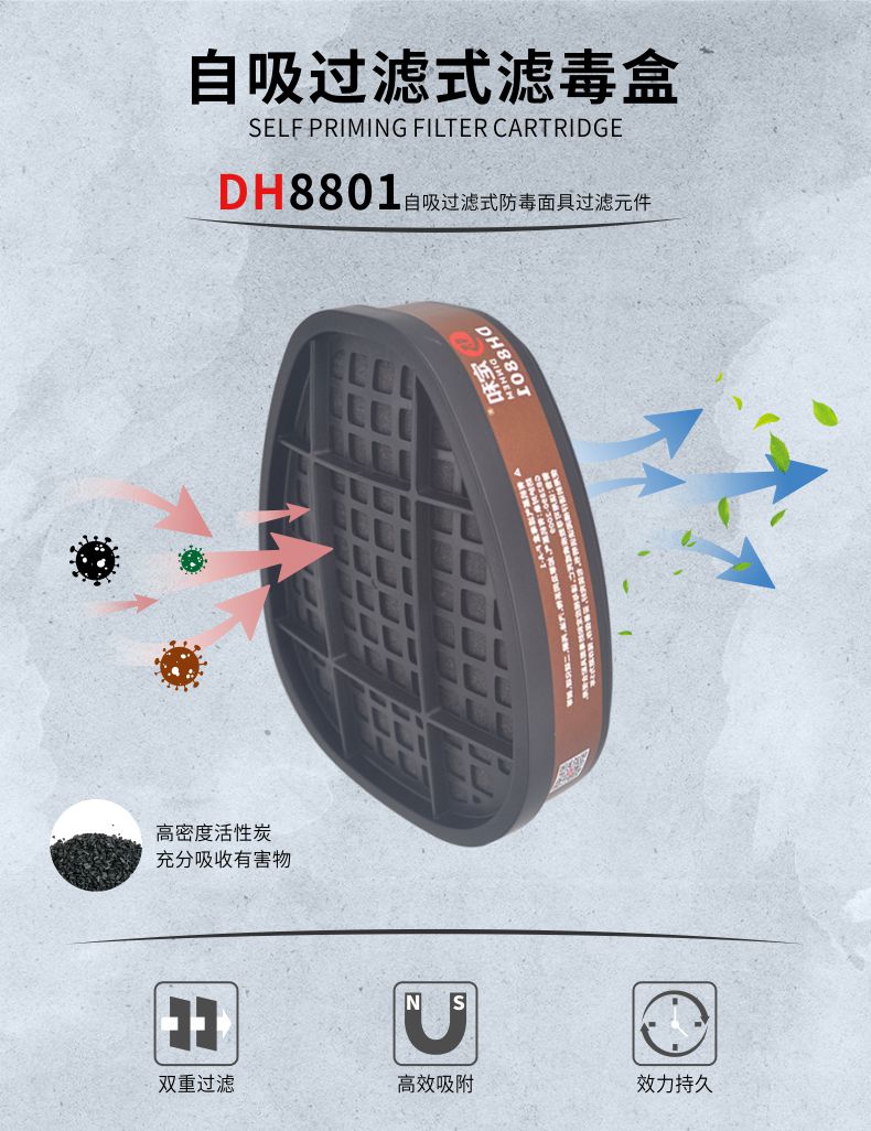 定和DH8801防有機(jī)氣體濾毒盒P-A-1濾盒