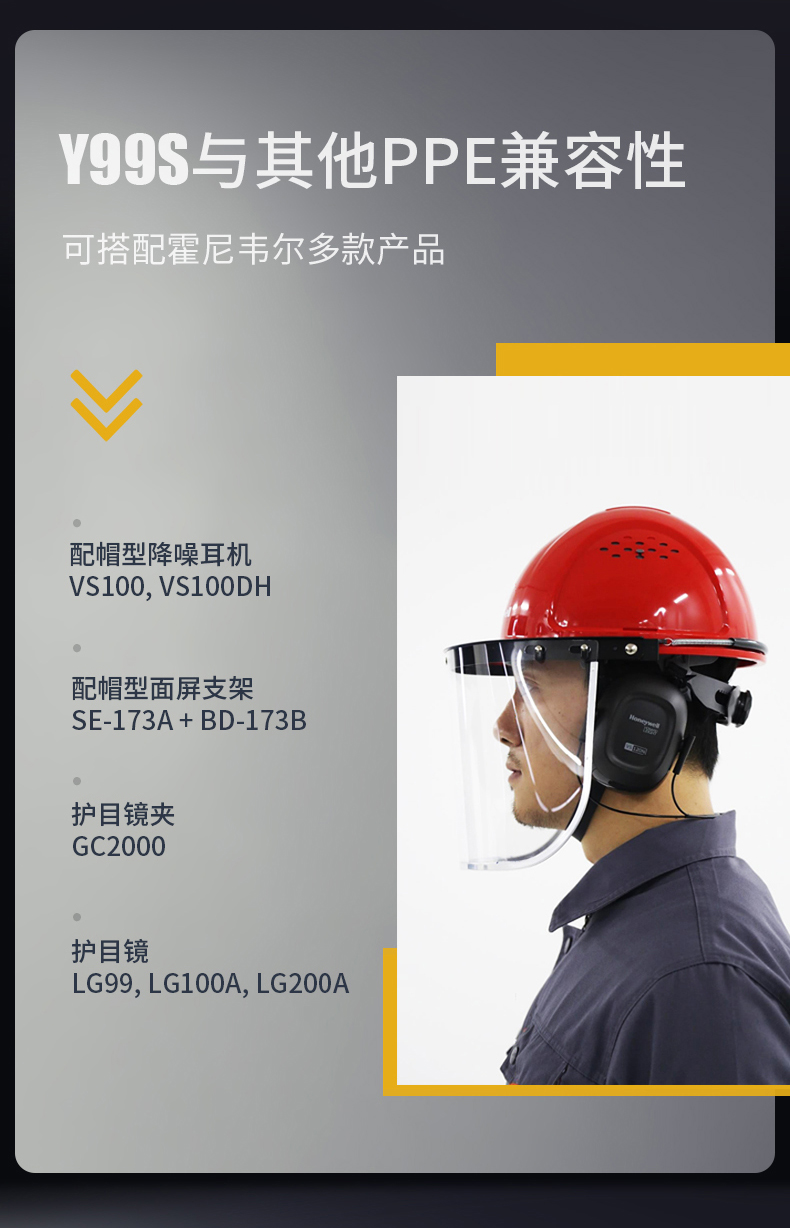 Honeywell霍尼韋爾Y99BAP103S Y99S系列ABS帶通風孔四點快插下頦帶橙色安全帽6