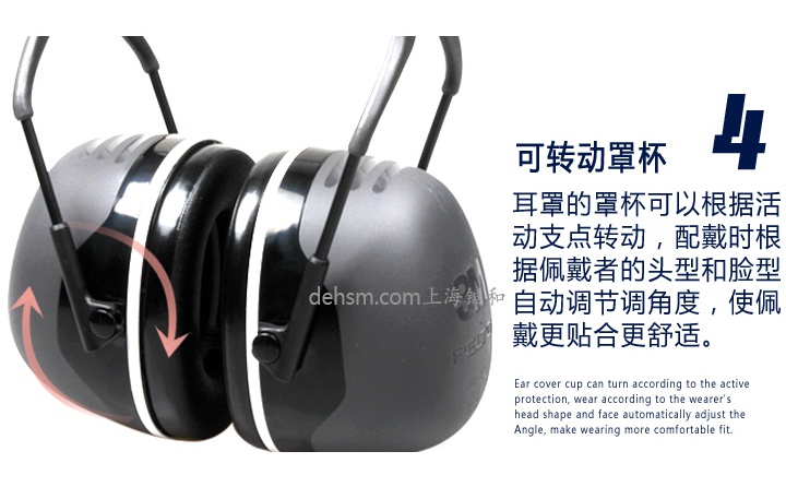 3M X5A頭戴式降噪隔音耳罩可轉(zhuǎn)動罩杯