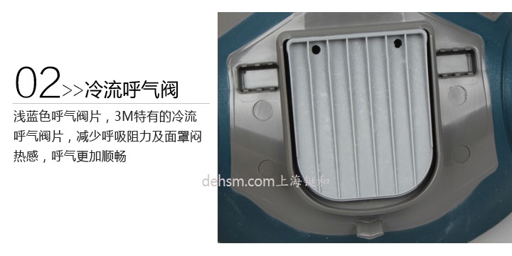 3M6502硅膠半面罩冷流呼氣閥設計